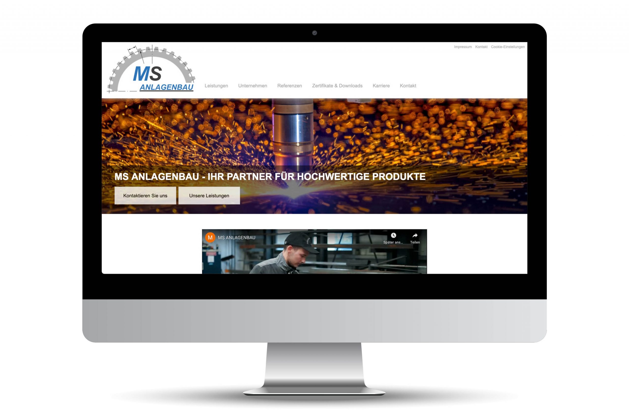 Work, Imago, MS Anlagenbau, Webseite