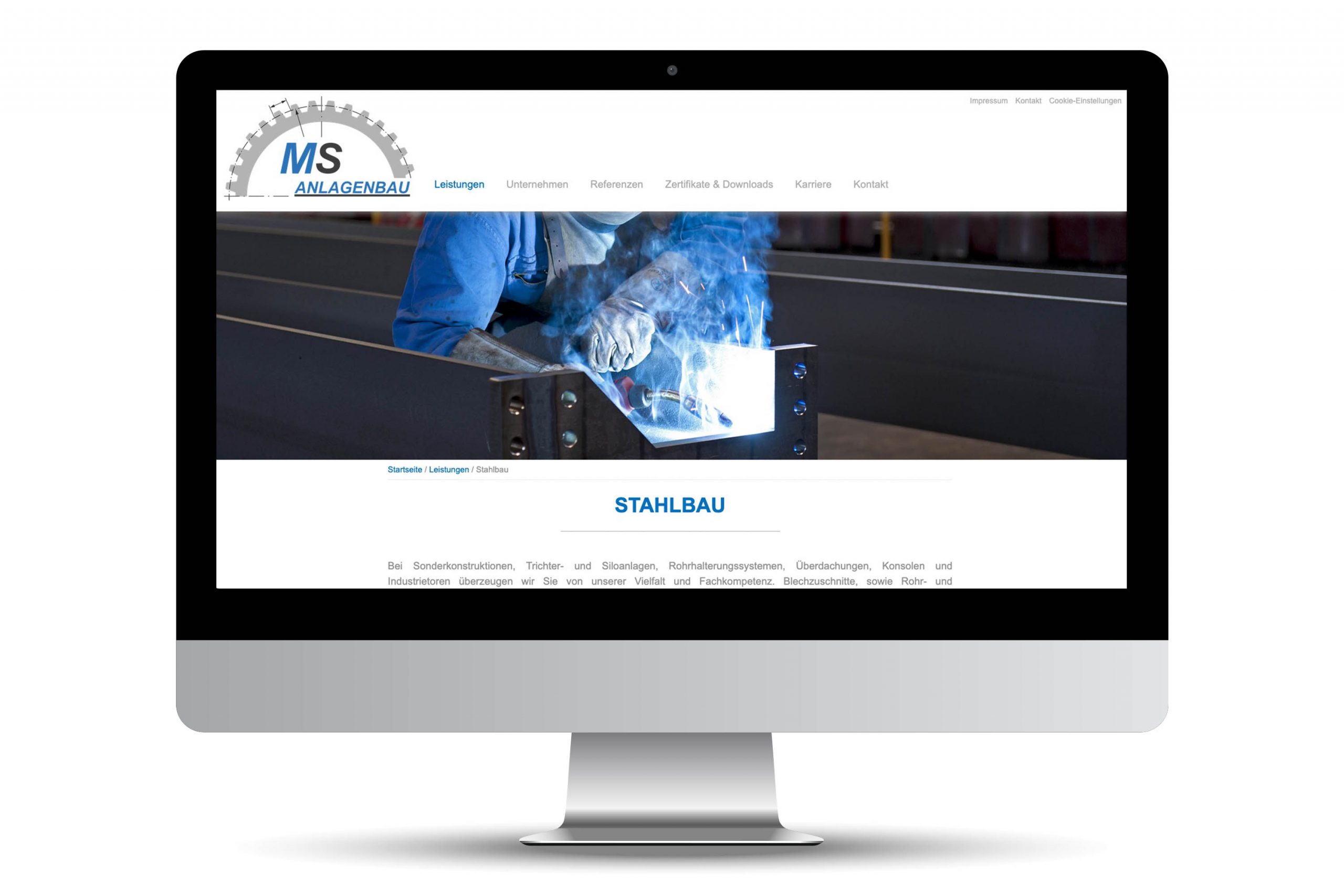 Work, Imago, MS Anlagenbau, Webseite