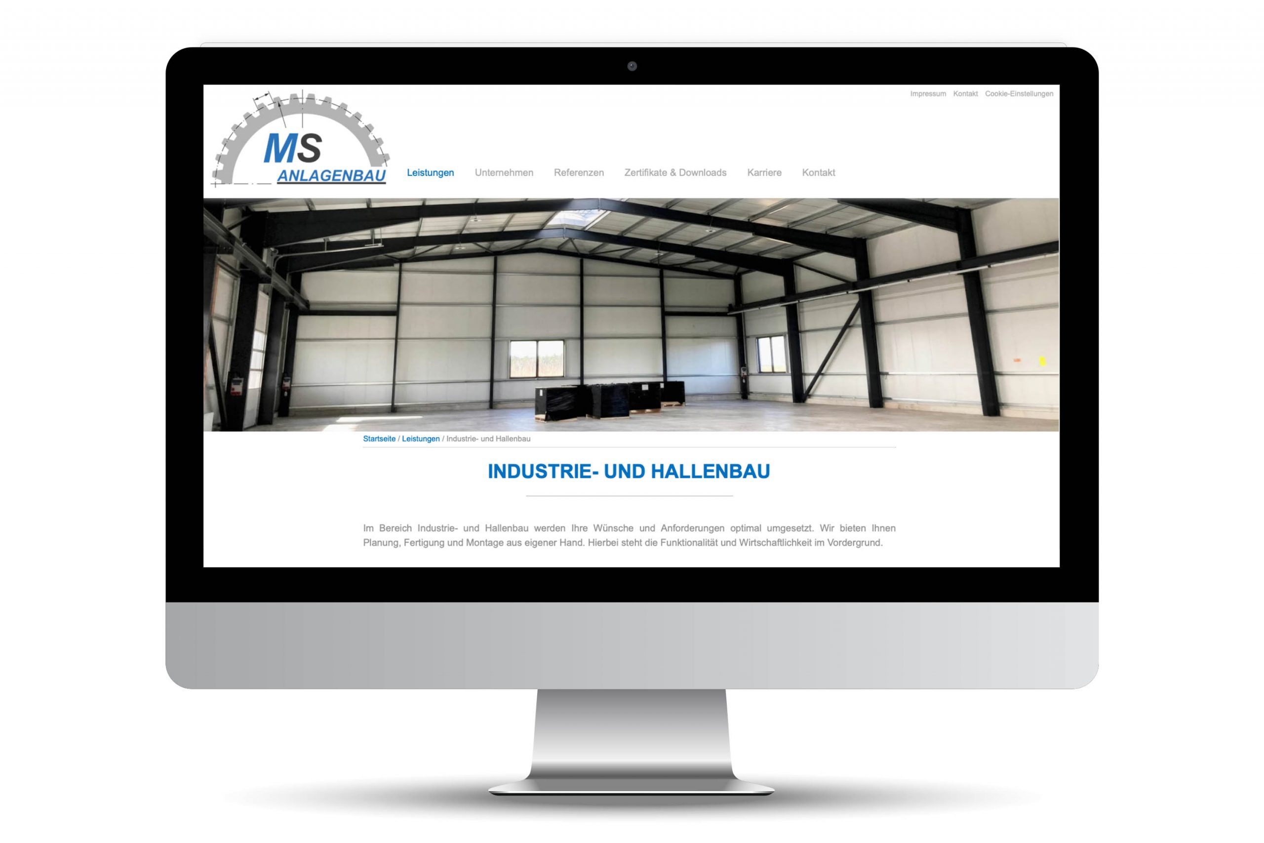 Work, Imago, MS Anlagenbau, Webseite