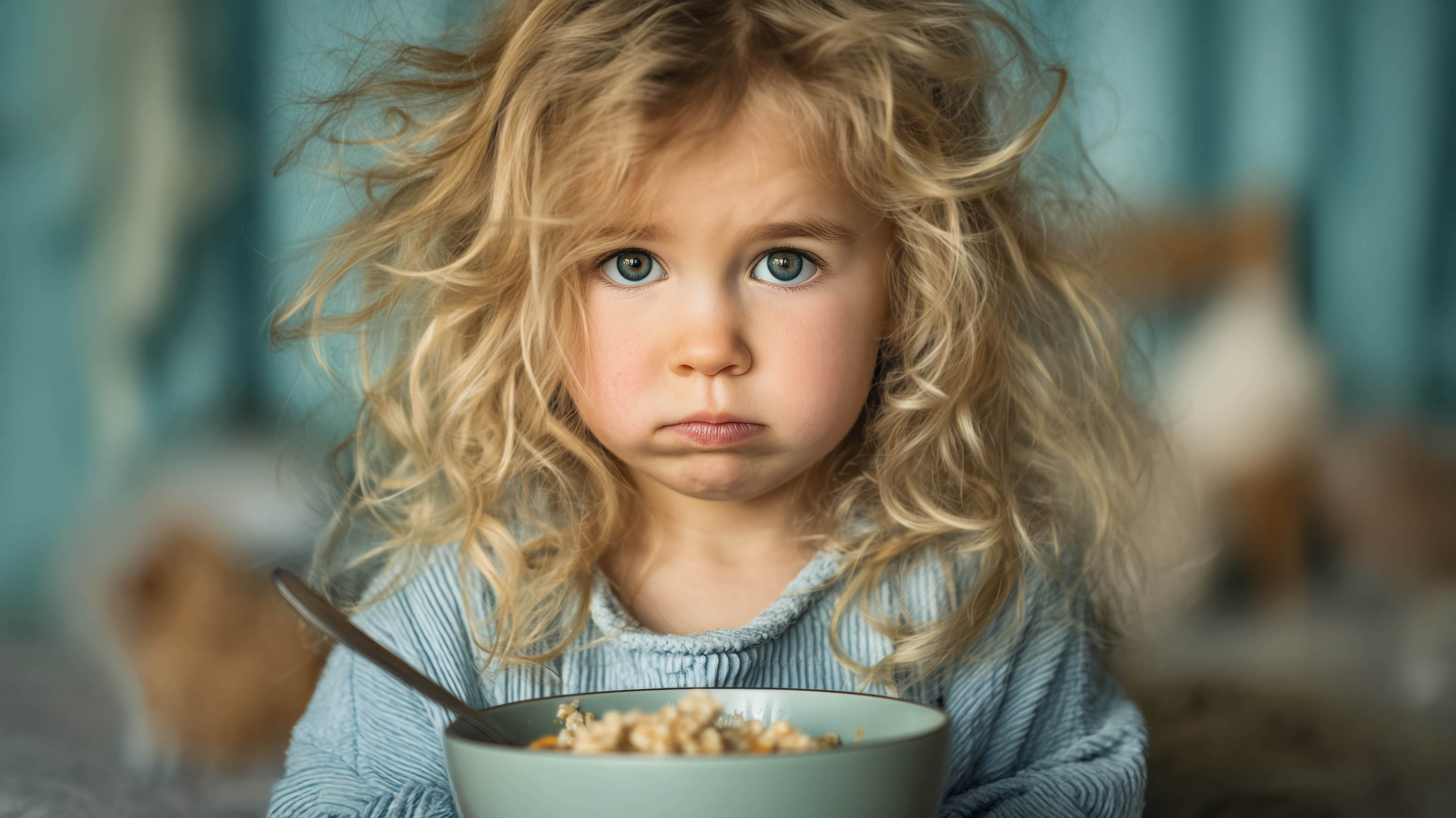 Mädchen, Porridge, Essen, Food